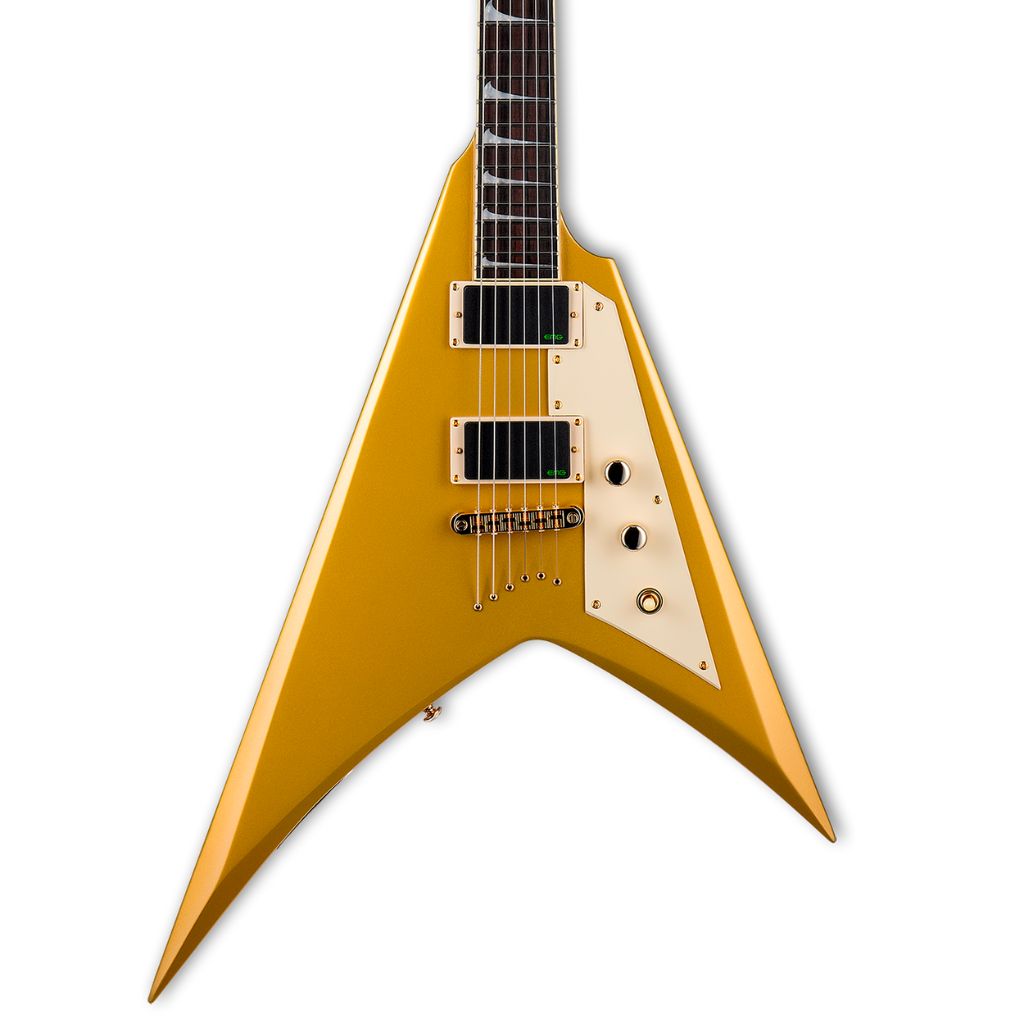 ESP LTD Kirk Hammett Signature V Electric Guitar- Gold Sparkle