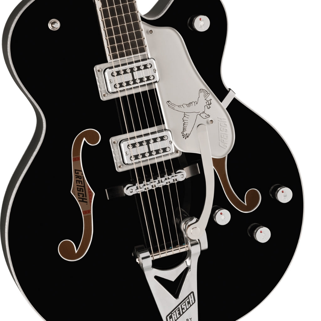 Gretsch - Falcon Hollow Body Ebony Fingerboard with String-Thru Bigsby® and Chrome Hardware - Black