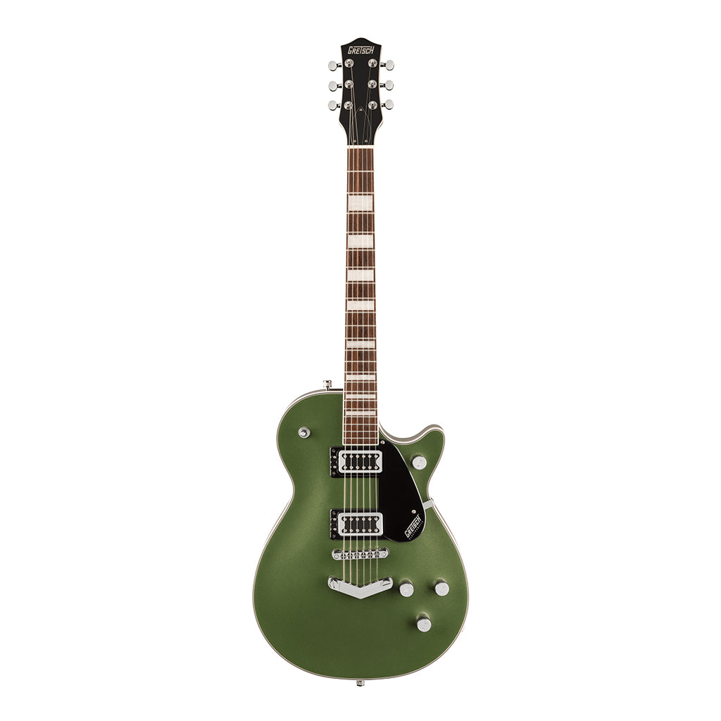 Gretsch G5220 Electromatic Jet Black Top Singlecut with V Stoptail and Laurel Fingerboard Olive Metallic