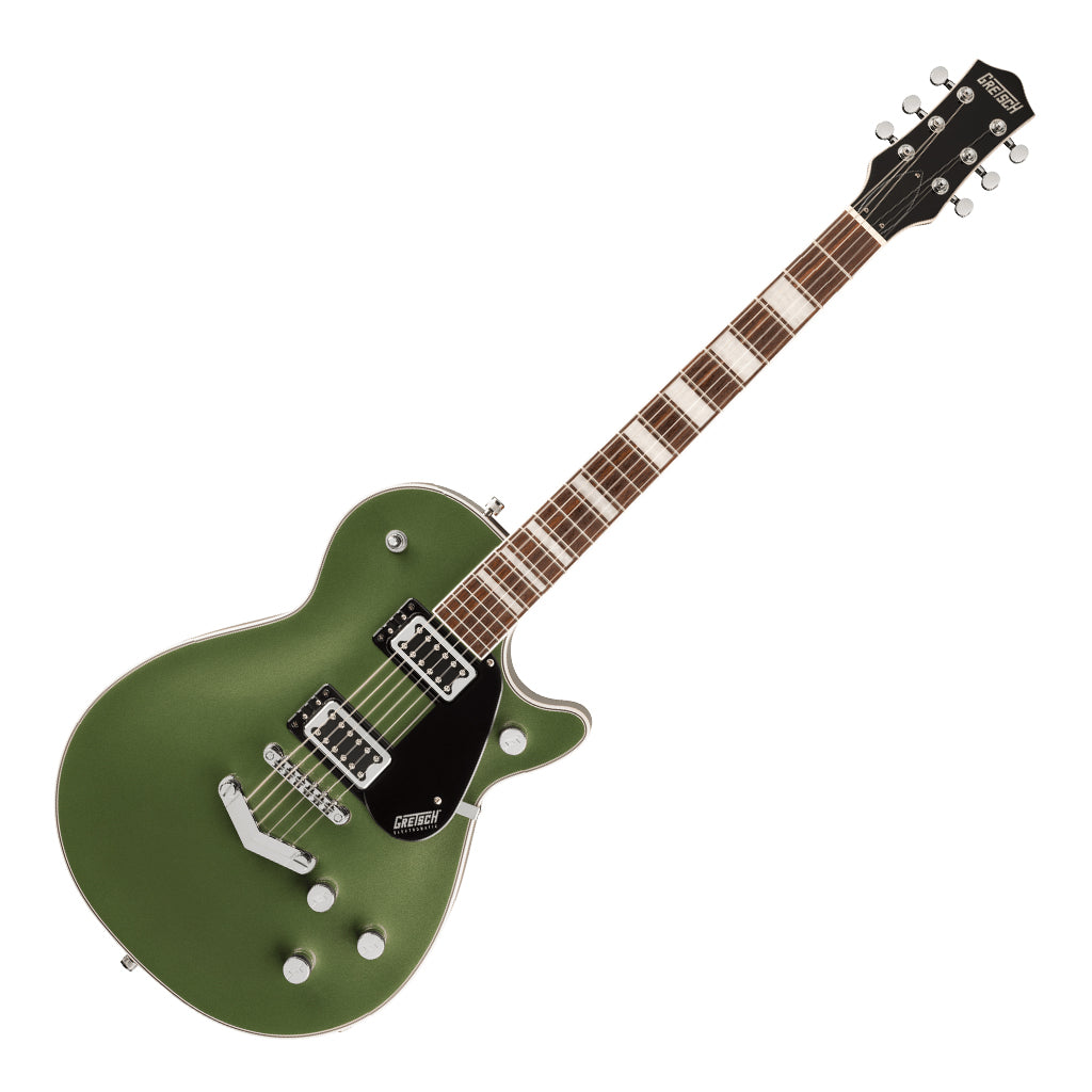 Gretsch G5220 Electromatic Jet Black Top Singlecut with V Stoptail and Laurel Fingerboard Olive Metallic