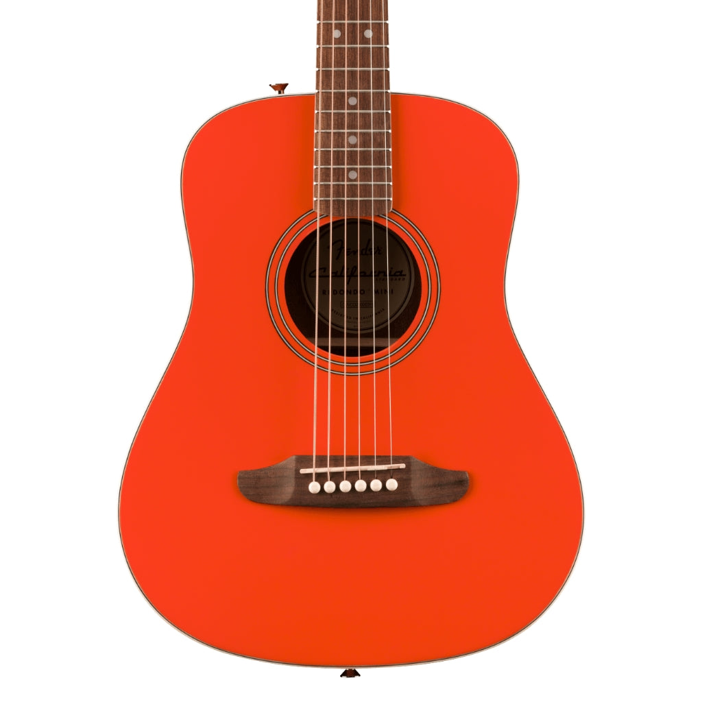 Fender - California Standard Redondo Mini Acoustic Guitar with Bag - Fiesta Red, Spruce Top