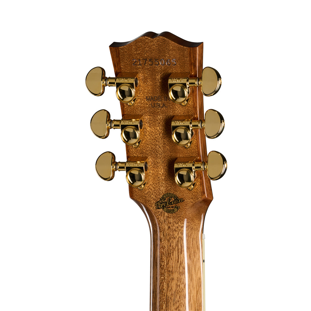 Gibson Hummingbird Elegant Koa Acoustic-Electric Guitar - Honey Burst headstock back