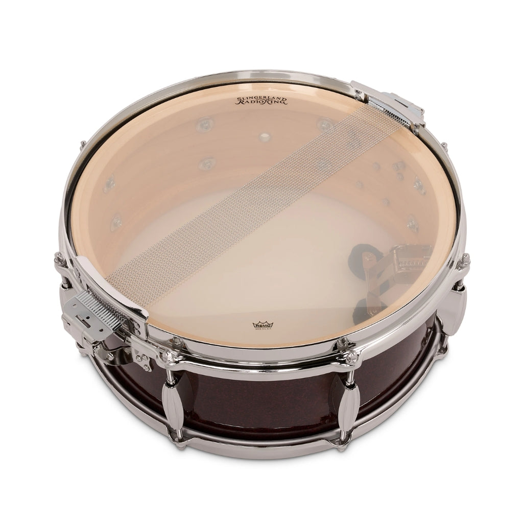 Slingerland - Radio King Solid Maple Snare Drum - 5.5 x 14 inches, Maroon Glass