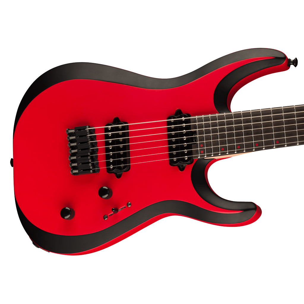 Jackson - Pro Plus Series DK Modern MDK7 HT - Ebony Fingerboard, Satin Red with Black bevels