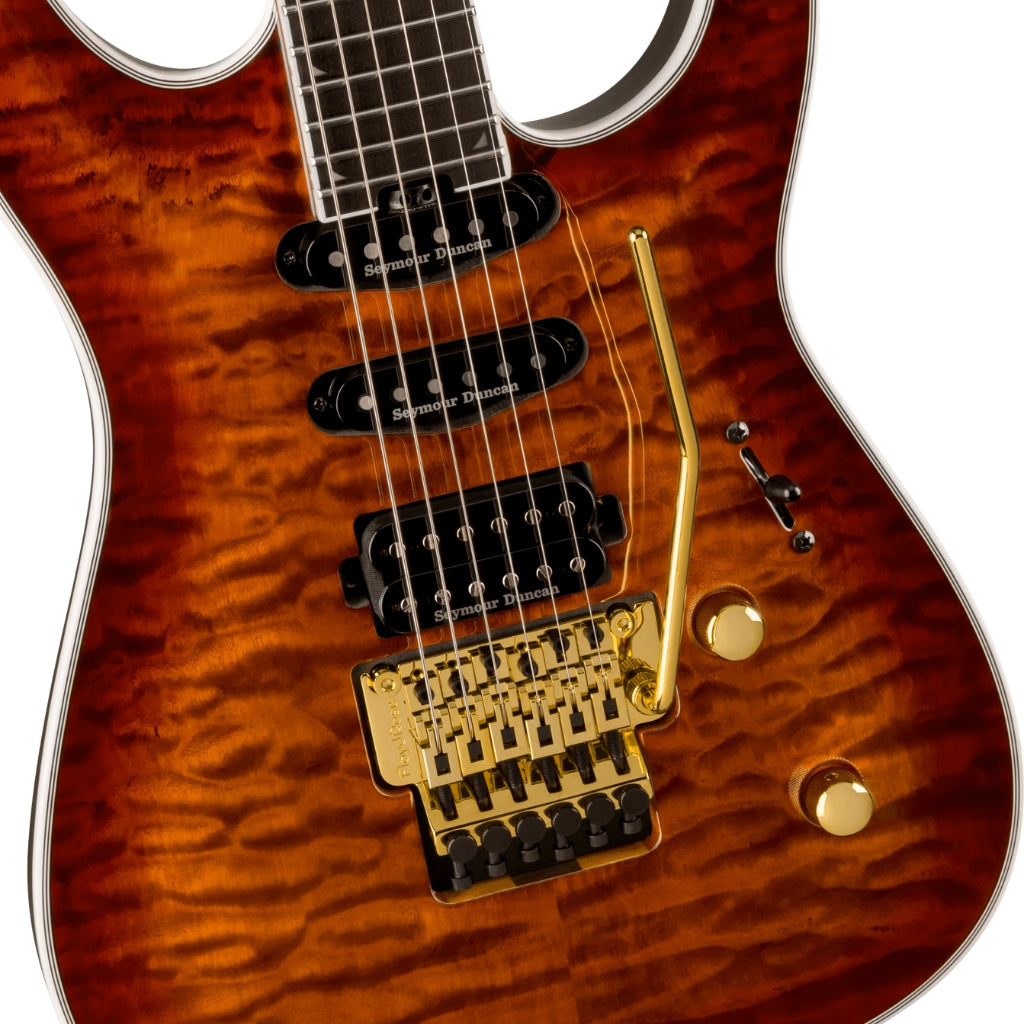 Jackson - Pro Plus Series Soloist™ SLA3Q - Ebony Fingerboard, Amber Tiger Eye
