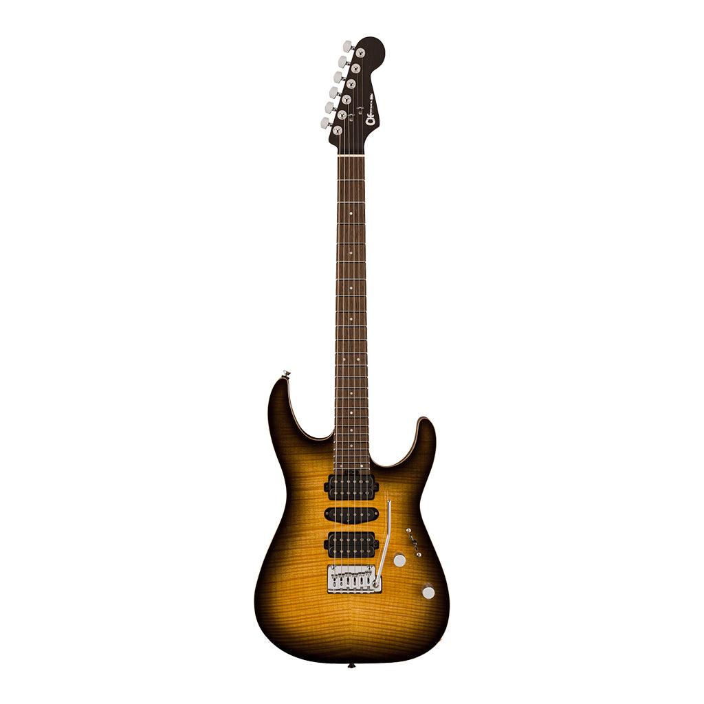 Charvel MJ DK24 HSH 2PT W in Mahogany with Flame Maple Top and Wenge Fingerboard Antique Burst