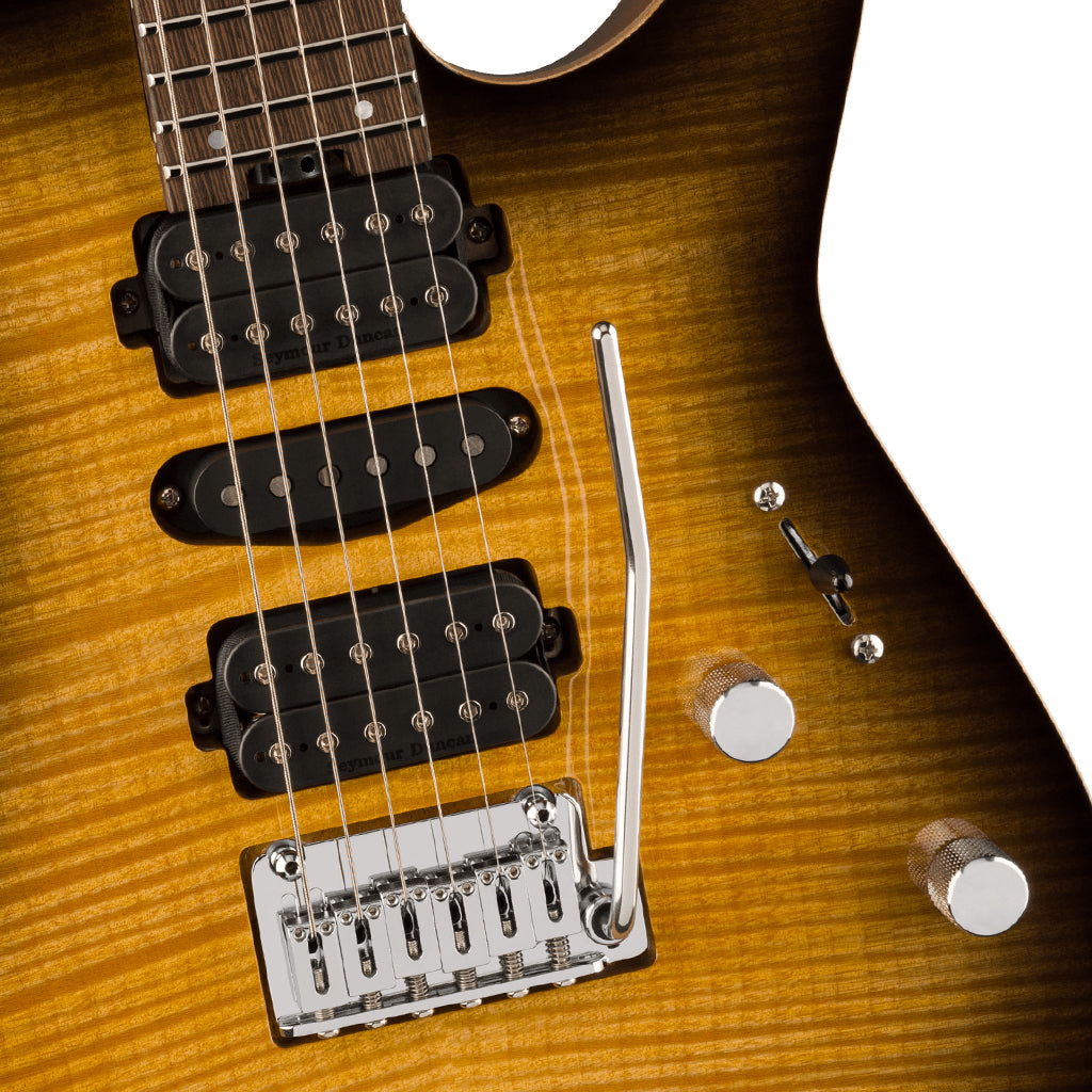 Charvel MJ DK24 HSH 2PT W in Mahogany with Flame Maple Top and Wenge Fingerboard Antique Burst