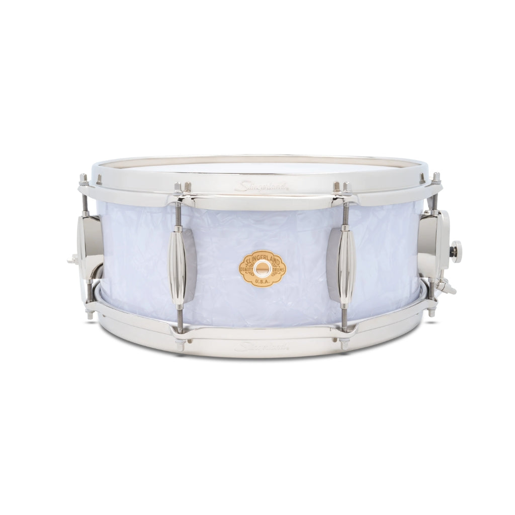 Slingerland - Radio King Artist Snare Drum - 5.5 inches x 14 inches, White Marine Pearl Wrap