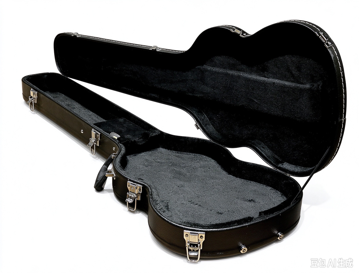 Rainbow SG Guitar Case, Black Exterior with Black Velvet Interior