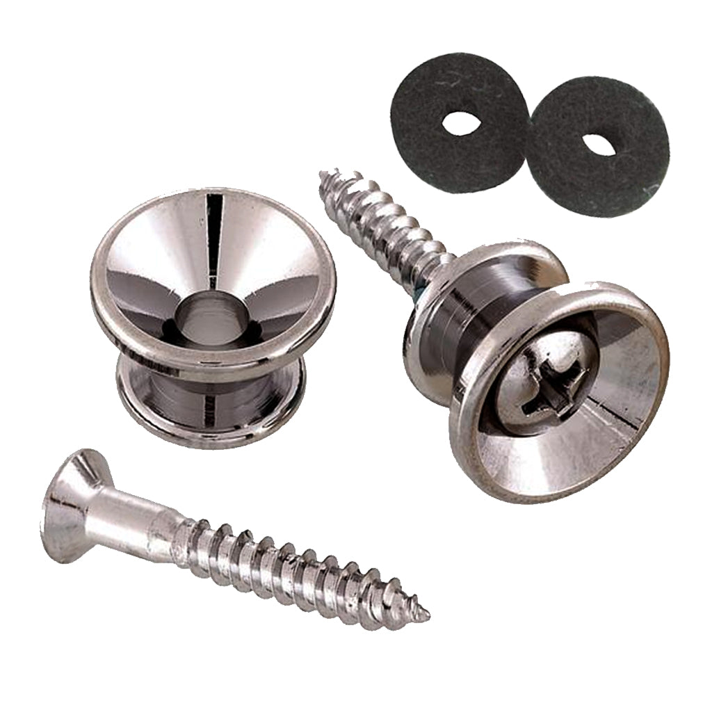STRAP BUTTONS 16.0 with black felt  washer and chrome 4 mm x 30 mm screw
