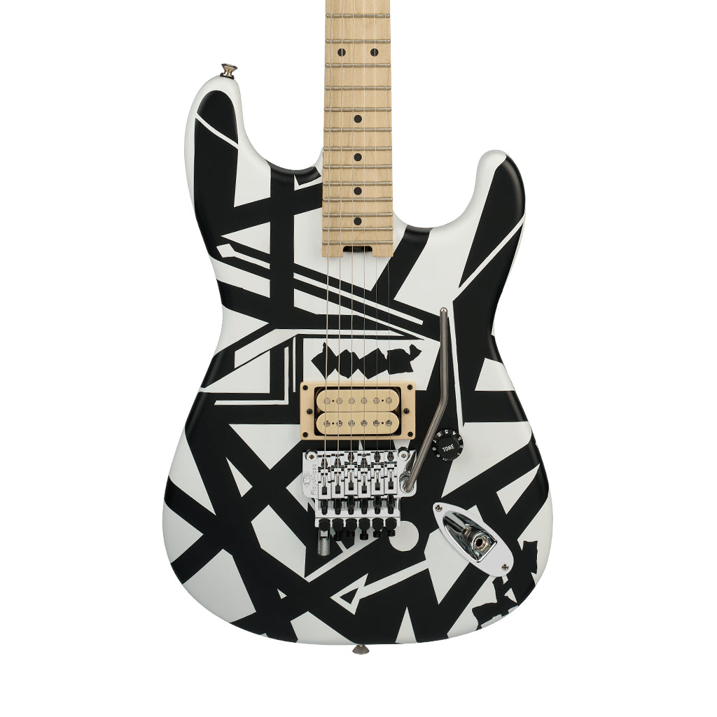 EVH Striped Series Shapes Maple Fingerboard Electric Guitar - White / Black