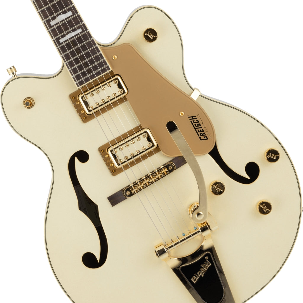 Gretsch - G5422TG Electromatic Pristine LTD Hollow Body Double-Cut with Bigsby Electric Guitar - White Gold, Laurel Fingerboard