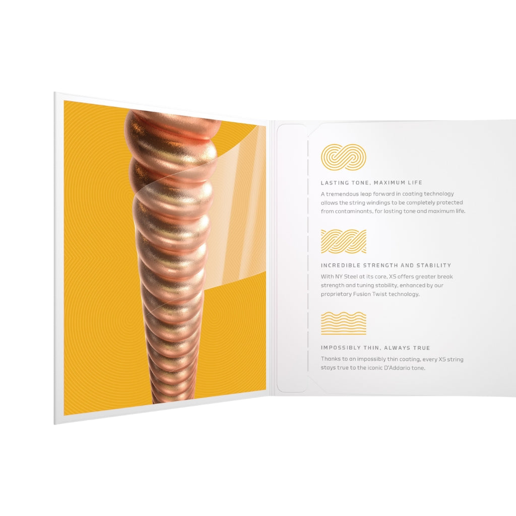 D'Addario XSAPB1256 XS Phosphor Bronze Coated Acoustic Guitar Strings - .012-.056 Light Top/Medium Bottom