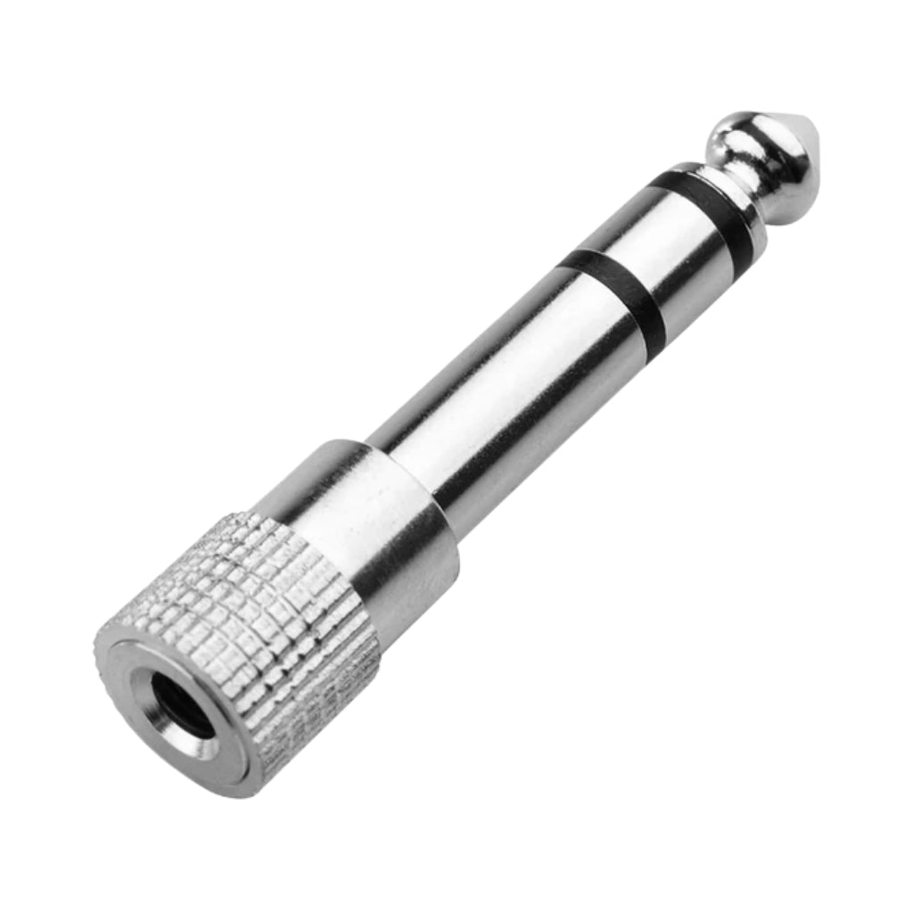AMS Headphone Adaptor 6.35mm Stereo Jack Plug (M) to 3.5mm Stereo (F) - Silver