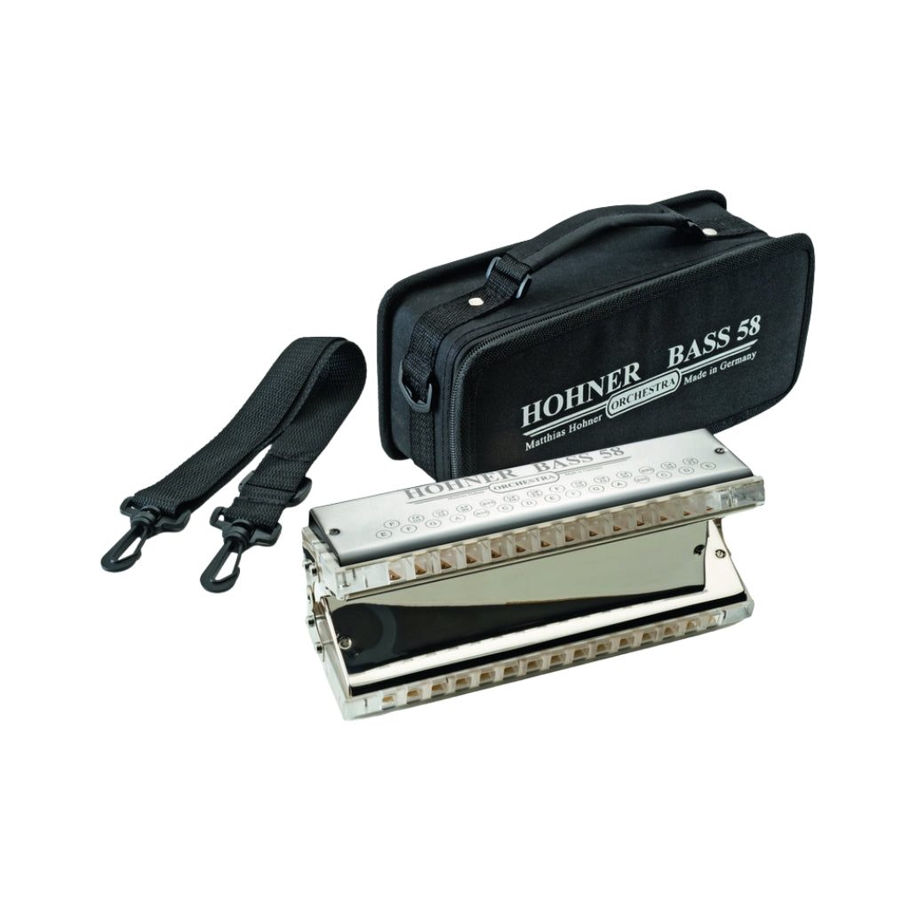 Hohner Bass 58 Harmonica with case