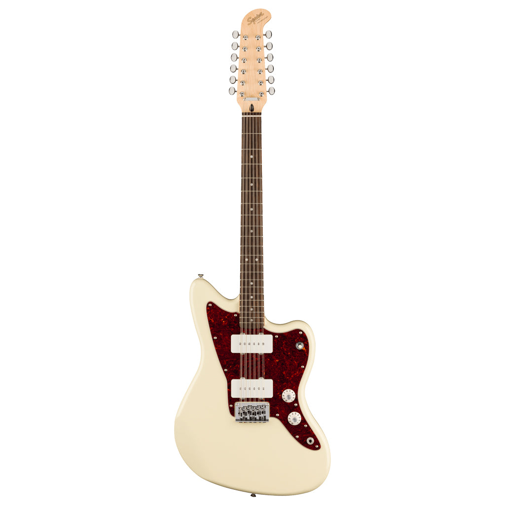 Squier Paranormal Jazzmaster® XII, Laurel Fingerboard, Tortoiseshell Pickguard, Olympic White
