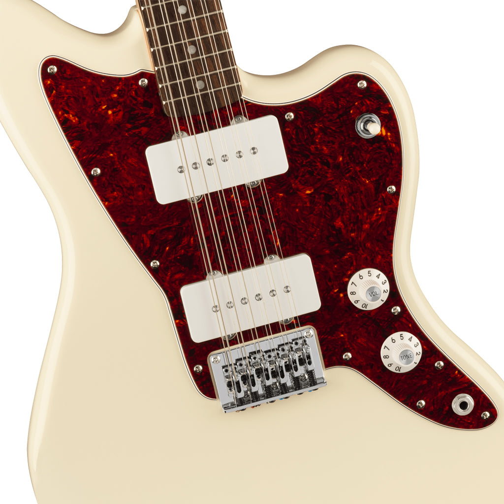 Squier Paranormal Jazzmaster® XII, Laurel Fingerboard, Tortoiseshell Pickguard, Olympic White