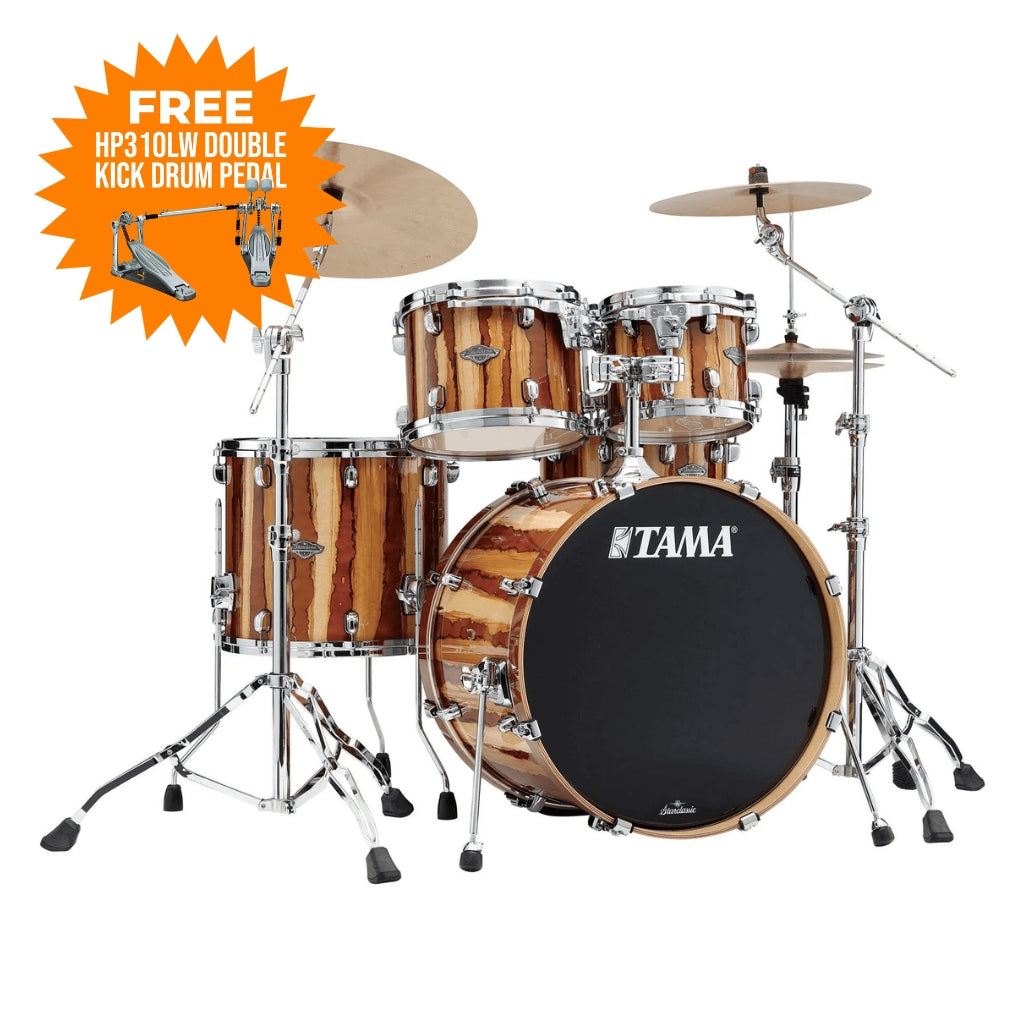 TAMA MBS42S CAR Starclassic Performer 4-Piece Shell Pack - Caramel Aurora with FREE HP310LW Double Kick Drum Pedal