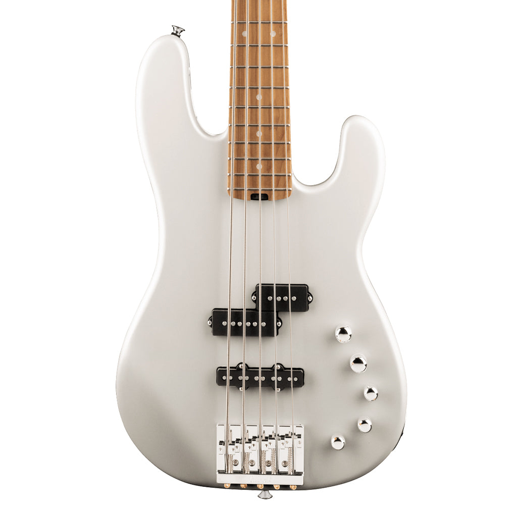 Charvel Pro-Mod San Dimas Bass PJ V, Caramelized Maple Fingerboard - Platinum Pearl