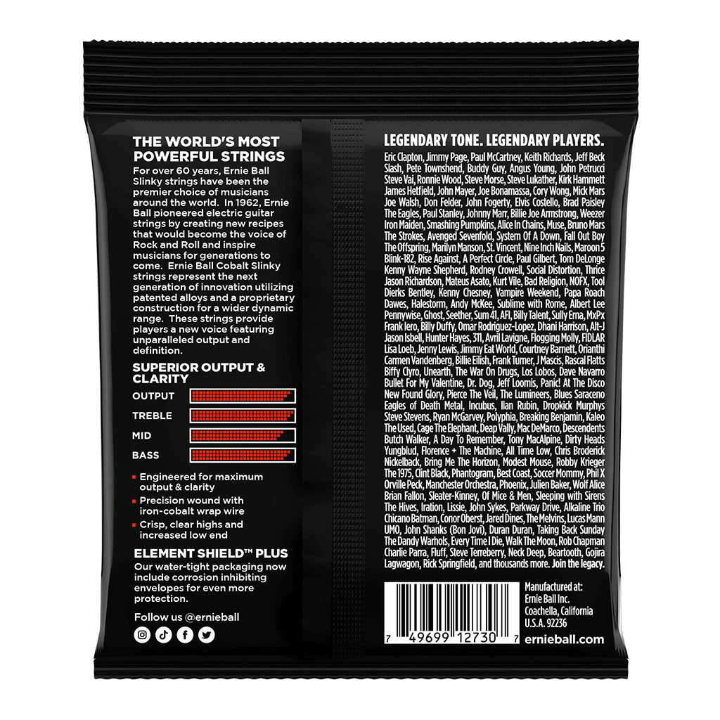 Ernie Ball 7-String Slinky Skinny Top Heavy Bottom Cobalt Electric Guitar Strings, 10-62 Gauge