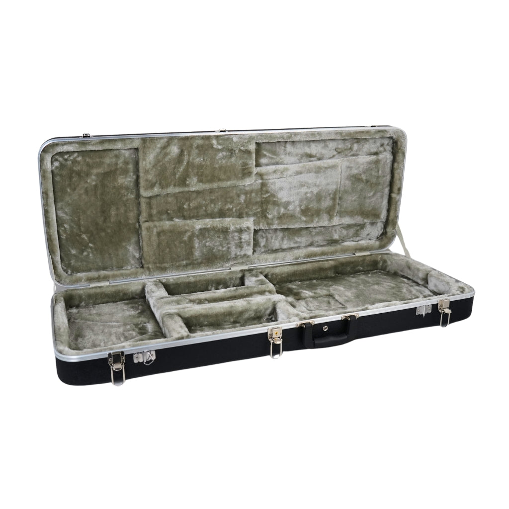 ABS Bass Guitar Hard Case - Black with Silver Interior