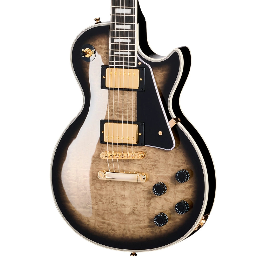 Epiphone - Les Paul Custom Quilt Electric Guitar - Cobra Burst