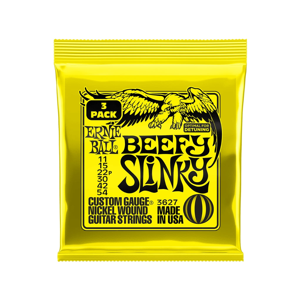 Ernie Ball Beefy Slinky Nickel Wound 11-54 Electric Guitar Strings - 3 Pack