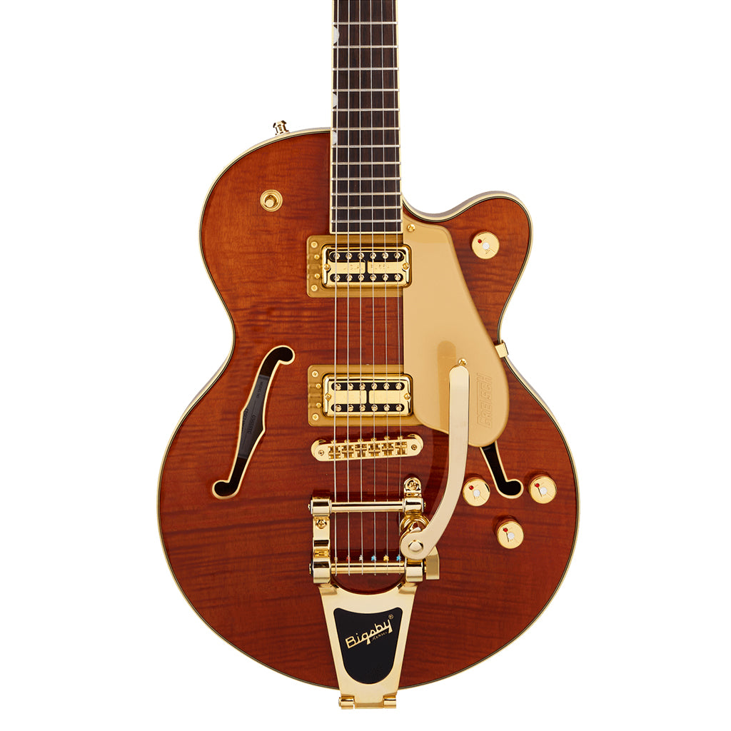 Gretsch Electromatic LTD Broadkaster Jr Single Cut with Bigsby Flame Okoume Rosewood Fingerboard Roundup Orange