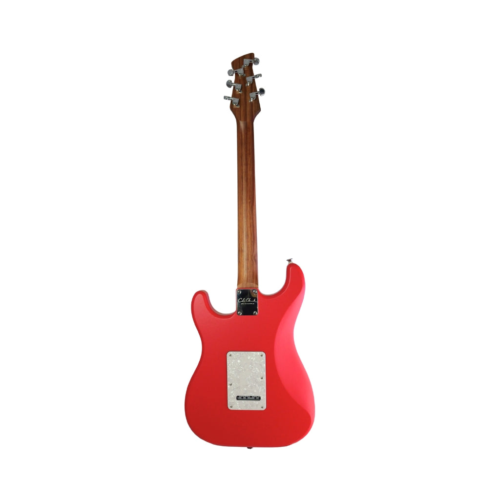 Cole Clark Hollow Baby SSS MOP Pickguard Electric Guitar - Red
