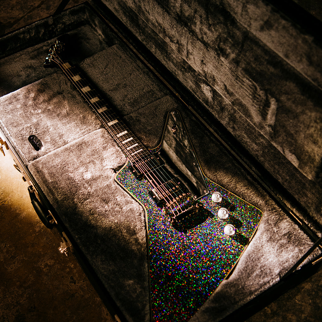 Epiphone Lzzy Hale Explorer Black Diamond Holograph Sparkle case