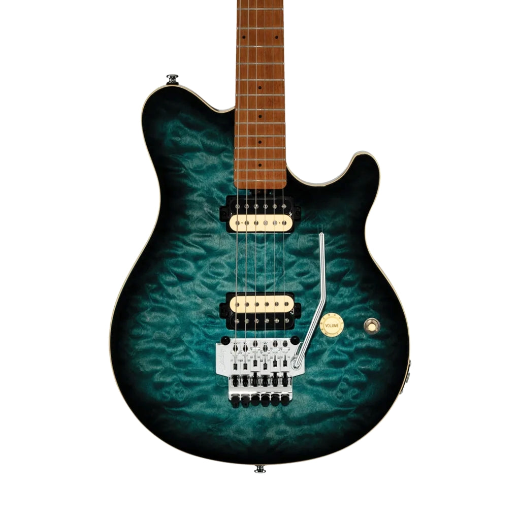 Sterling Axis Quilted Maple Top Electric Guitar - Yucatan Blue hero