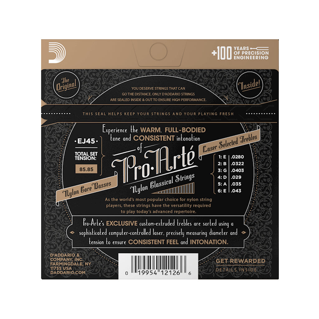 D'Addario - EJ45-3D Pro-Arte Silver-Plated Classical Guitar Strings - Normal Tension (3-pack)