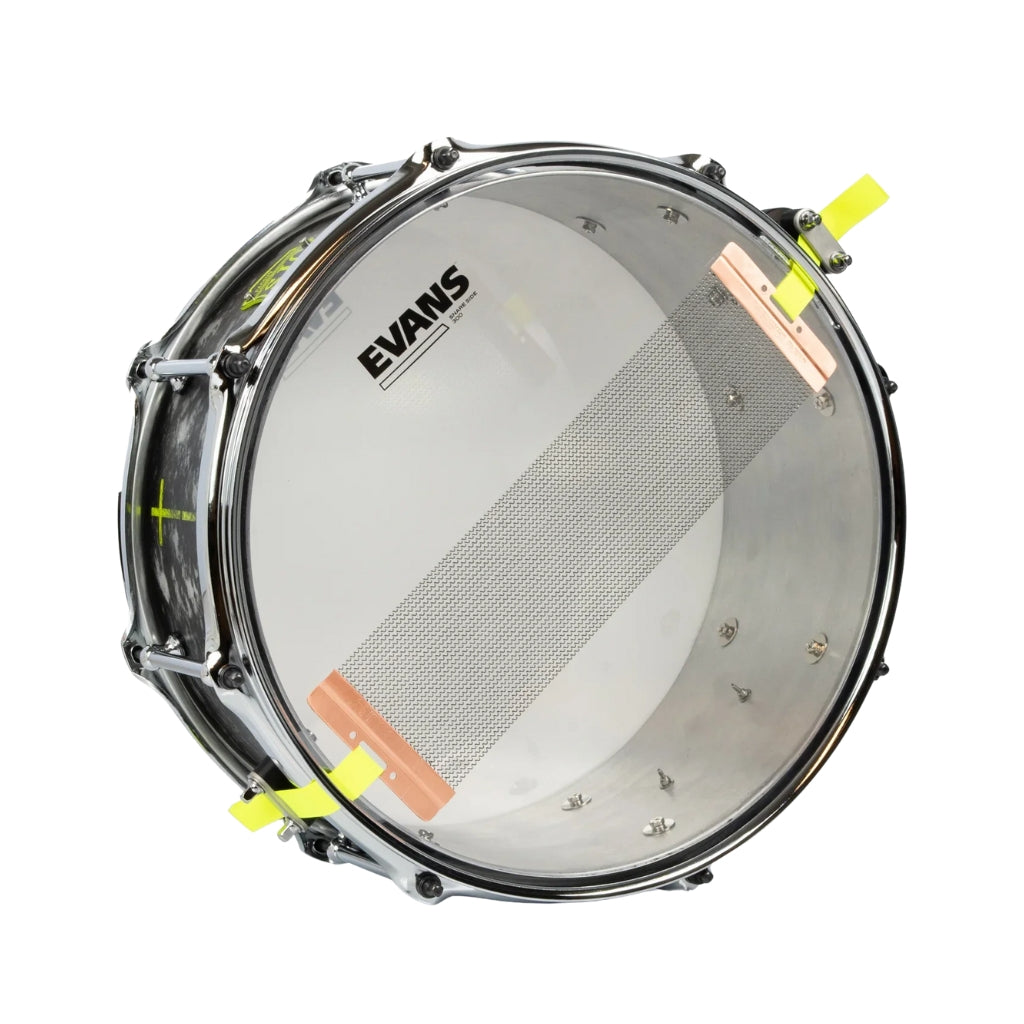 SJC Custom Drums - Kevin 'Pacusn' Kaine x Knocked Loose Signature 'Suffocate' USA Snare Drum - 6x13" - Distressed Aluminum