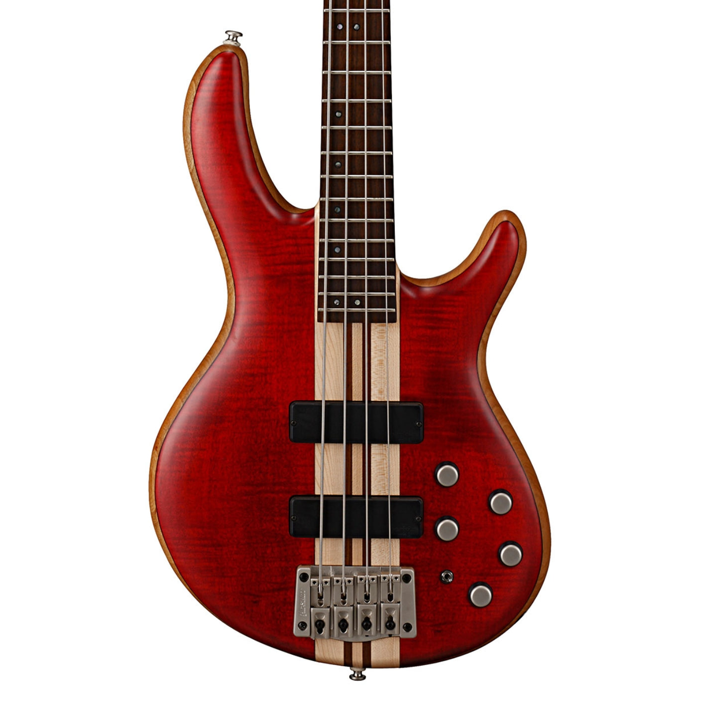 Cort - A4 Plus FMMH Bass Guitar - Open Pore Black Cherry