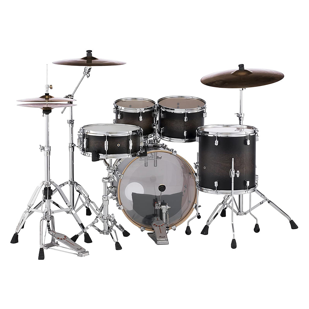 Pearl Decade Maple 5-Piece Drum Kit Package w/Zildjian Cymbals & Hardware - Satin Black Burst - FREE 14" I Series crash (ZILH14C)