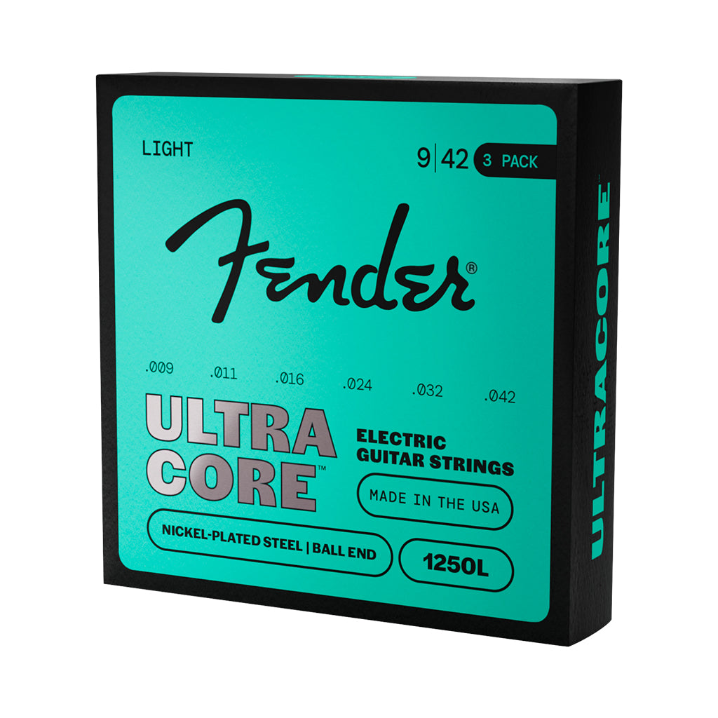 Fender Ultracore 1250L 9-42 Guitar Strings - 3-Pack Nickel Plated Steel Ball End