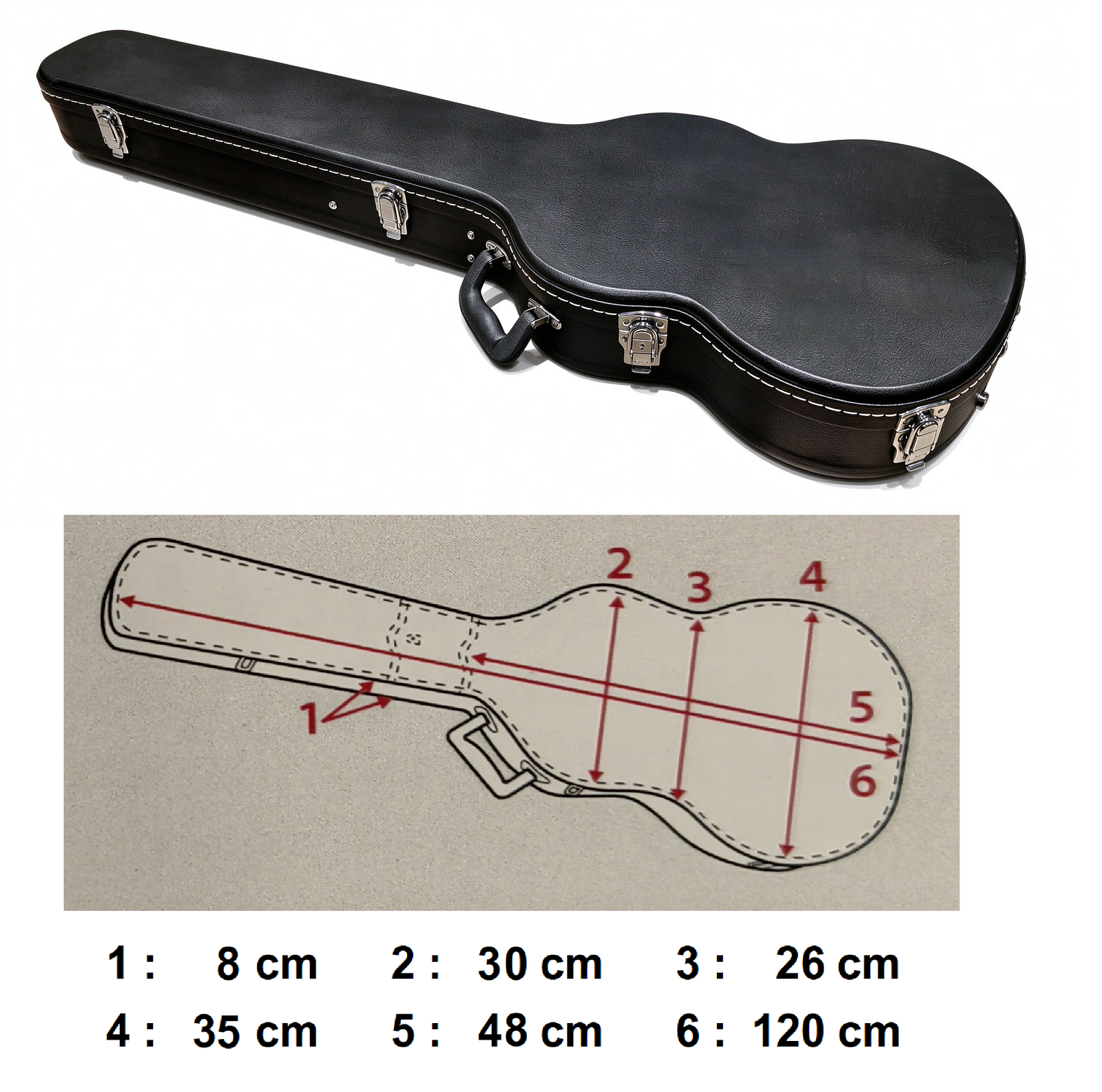 Rainbow SG Guitar Case, Black Exterior with Black Velvet Interior