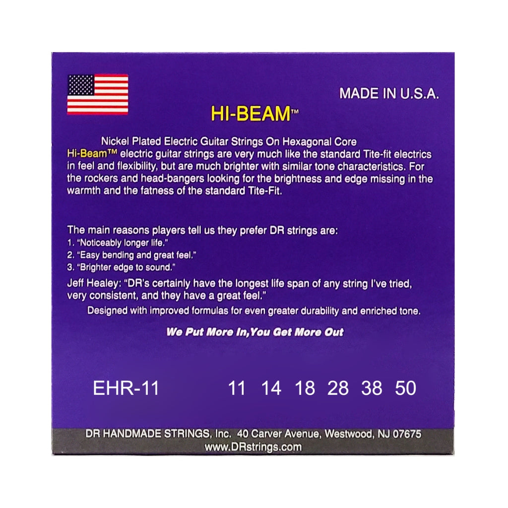 DR - Hi-Beam Nickel Plated Electric Guitar Strings - Heavy 11-50