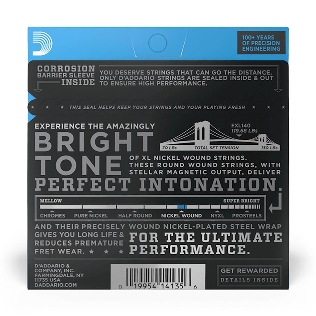 D'Addario EXL140 - Nickel Wound Light Top Heavy Bottom 10-52 - Electric Guitar Strings