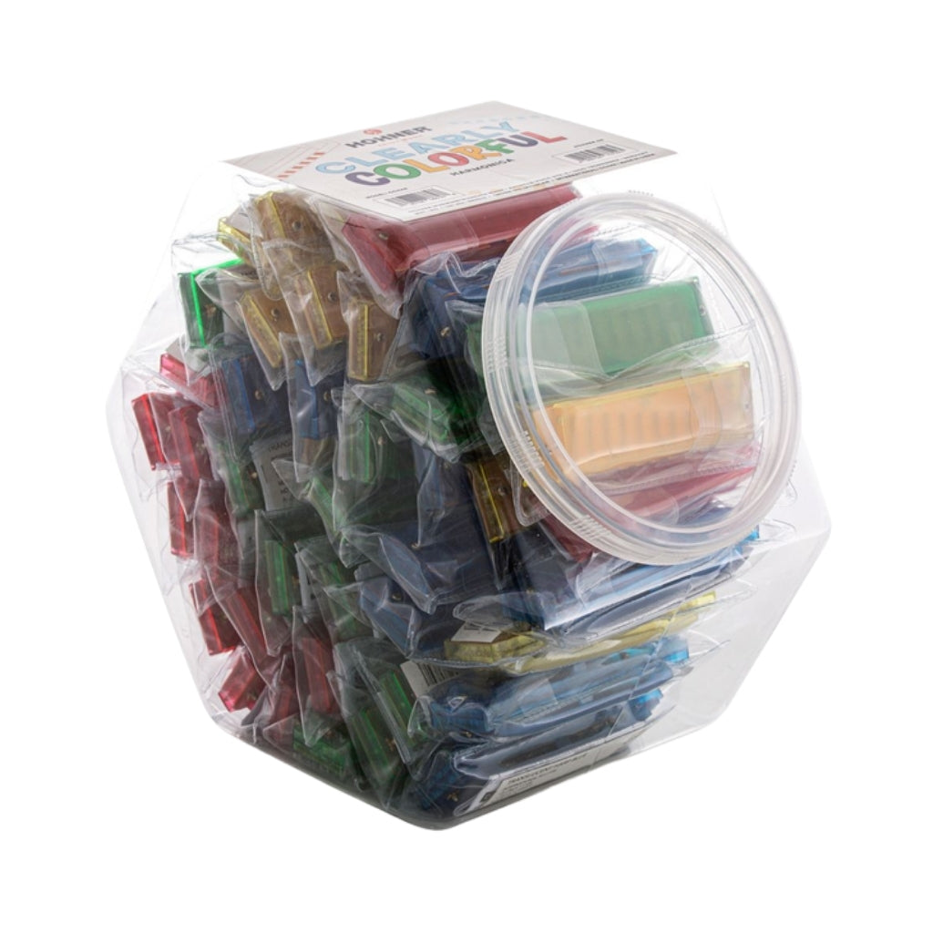 Hohner Translucent Harp Canister Jar Display - 48 Pieces hero