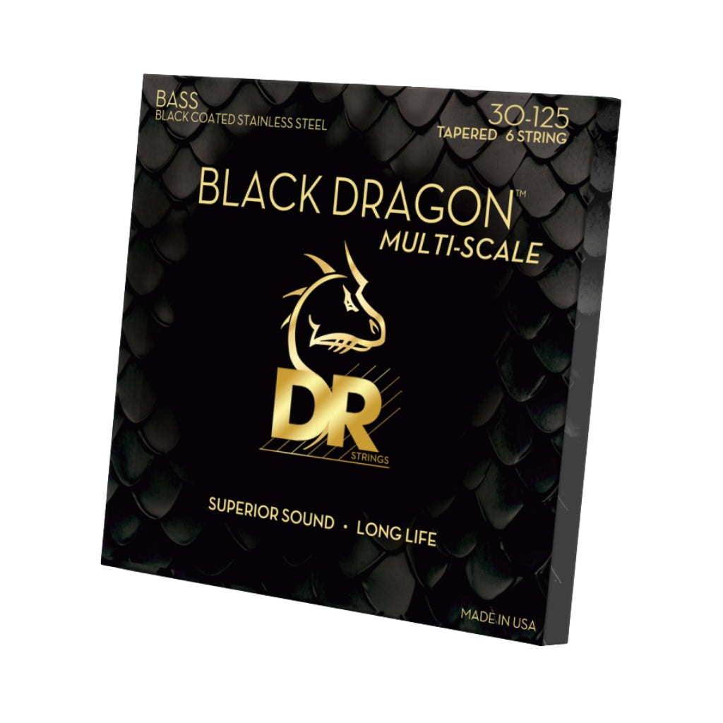 DR - Black Dragon 6-String Bass Guitar Strings - .030-.125 Medium Multi Scale