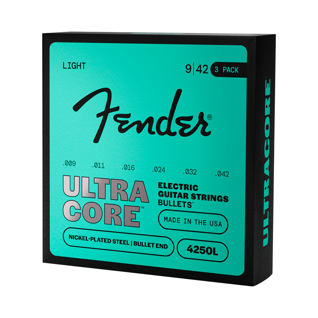 Fender Ultracore 4250L 9-42 Guitar Strings - 3-Pack Nickel Plated Steel Bullet End
