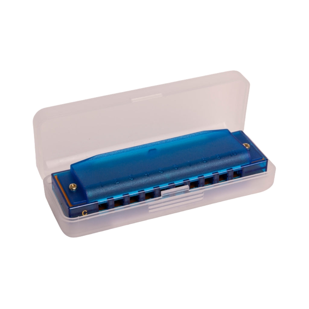 Hohner Translucent Harp Harmonica - C/Blue Hardcase