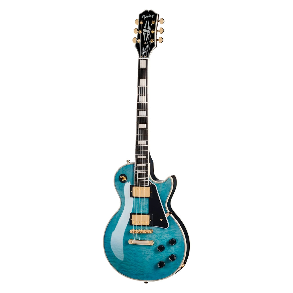 Epiphone - Les Paul Custom Quilt Electric Guitar - Ocean Blue
