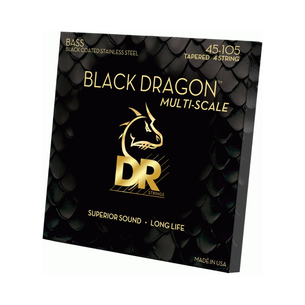 DR - Black Dragon Bass Guitar Strings - .045-.105 Medium Multi Scale