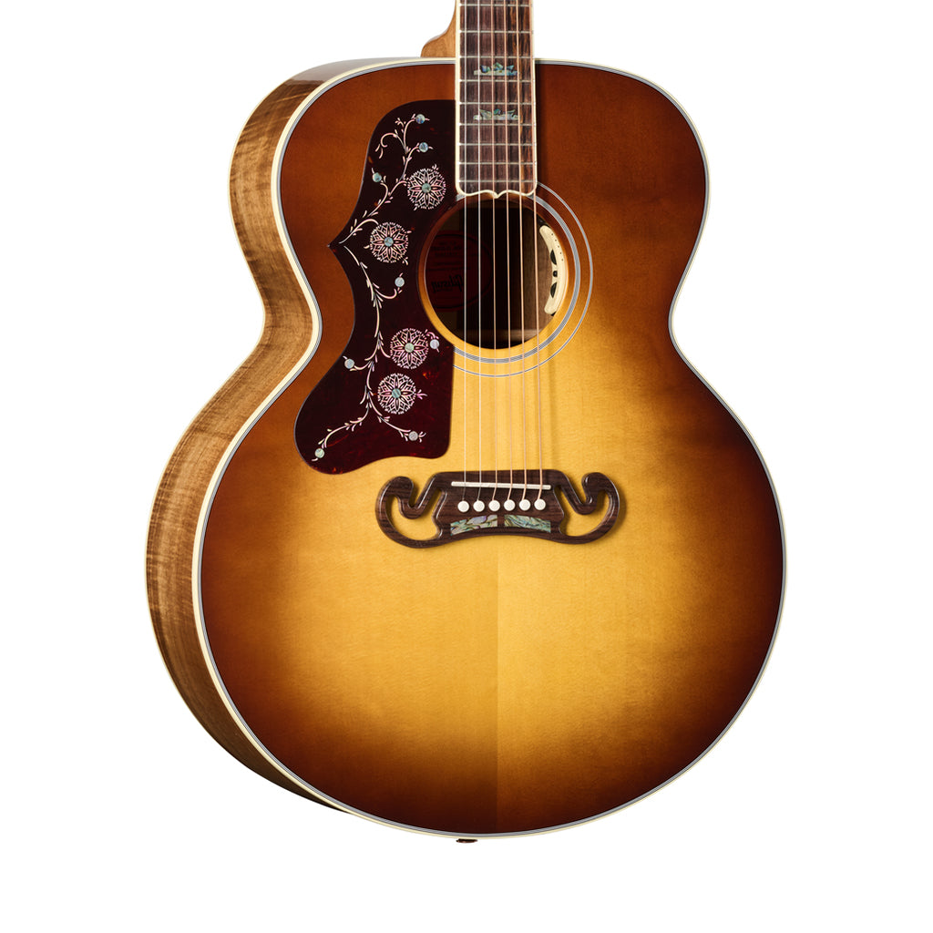 Gibson SJ200 Elegant Koa Left Handed Acoustic-Electric Guitar - Honey Burst hero