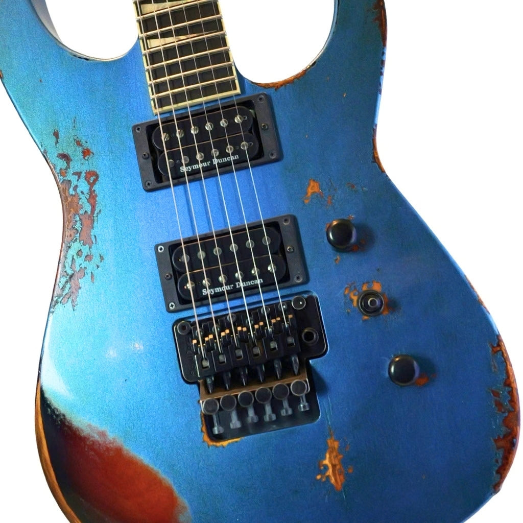 Jackson Custom Shop USA Soloist Electric Guitar - Lake Placid Blue over 3-Color Sunburst