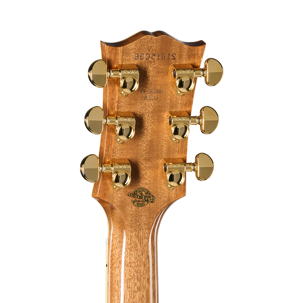 Gibson SJ200 Elegant Koa Left Handed Acoustic-Electric Guitar - Honey Burst headstock back
