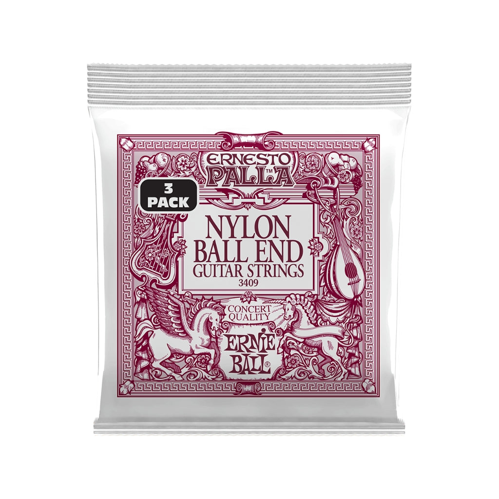 Ernie Ball Ernesto Palla Black and Gold Nylon Ball End 28-42 Classical Guitar Strings - 3 Pack