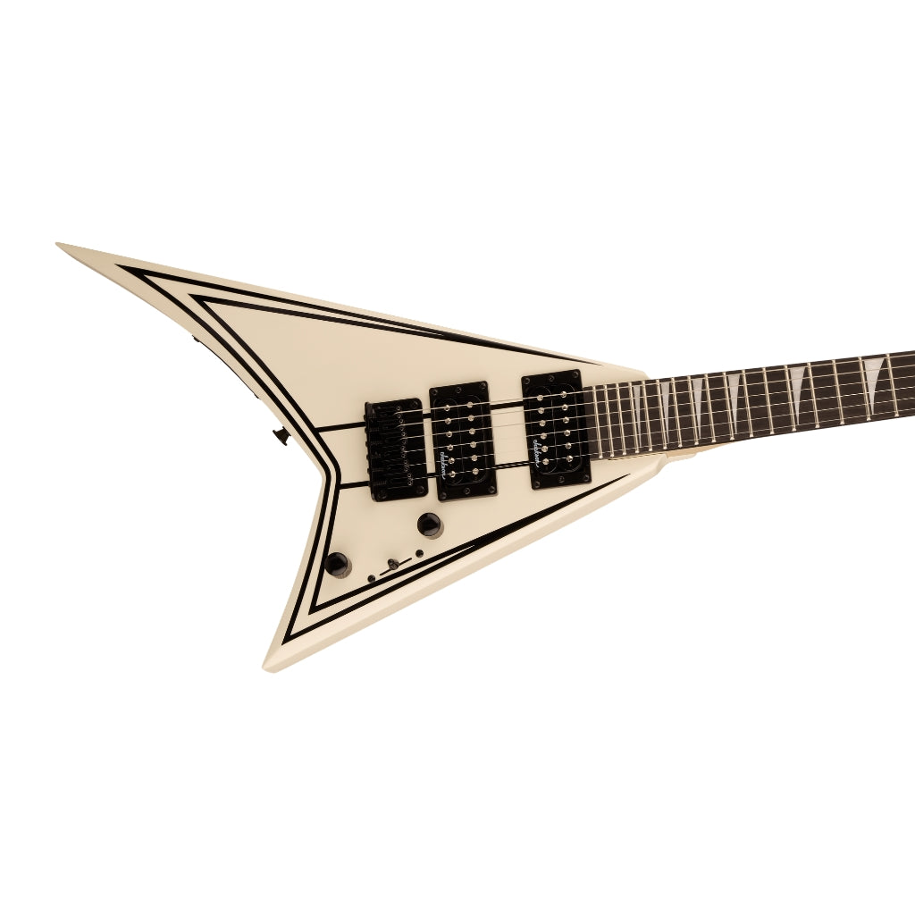 Jackson - RR Minion JS1XM Electric Guitar - Snow White with Black Pinstripes, Amaranth Fingerboard